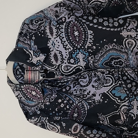 BURBERRY PRORSUM purple paisley bandana print double breasted trench coat Sz 10 - Picture 9 of 16